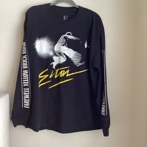 Elton John Farewell Yellow Brick Road Tour Black Long Sleeve T Shirt XL Unisex